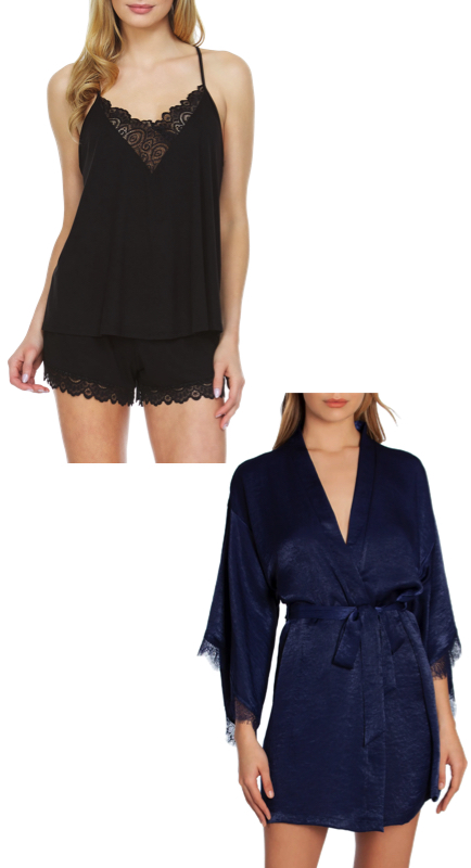 Tayshia Adams’ Black Lace Trim Pajamas