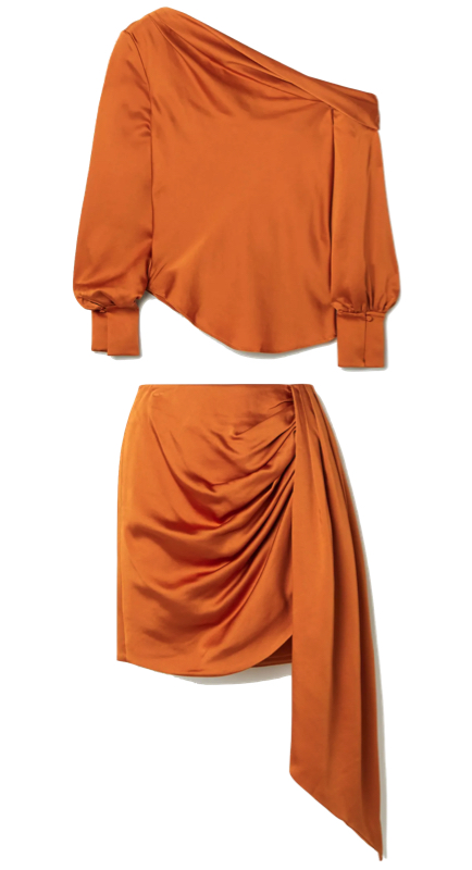 Tayshia Adams’ Orange Satin Outfit