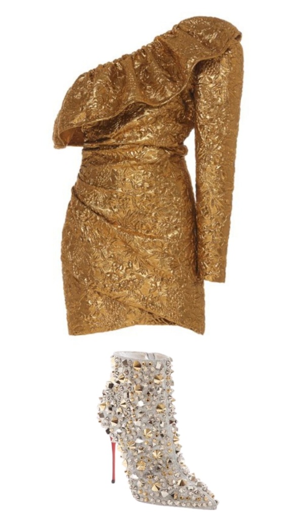 Lisa Barlow's Gold Ruffle Dress 