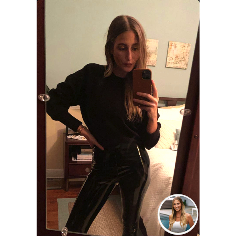Amanda Batula’s Black Patent Leather Leggings