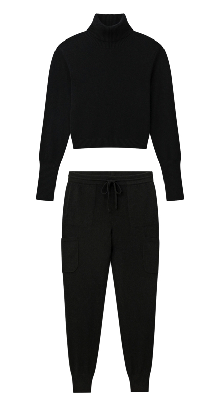 Jackie Goldschneider’s Black Cashmere Outfit