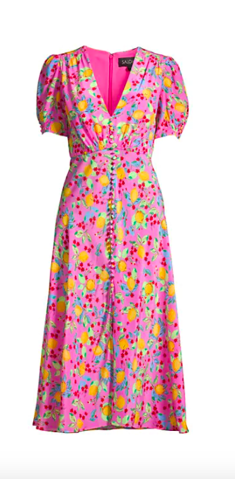Kameron Westcott's Pink and Yellow Printed Dress