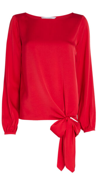 Seeing Red Tie Blouse