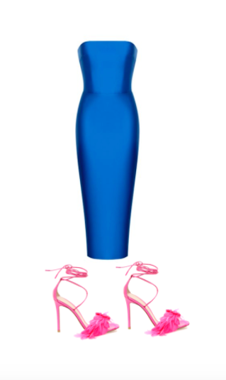 Lisa Rinna's Blue Strapless Dress