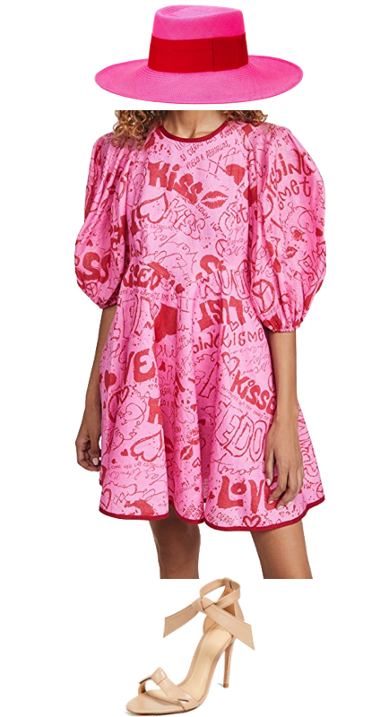 Tinsley Mortimer’s Pink and Red Graffiti Print Dress