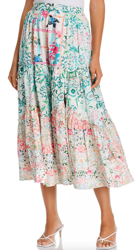 Margaret Josephs’ Floral Printed Midi Skirt
