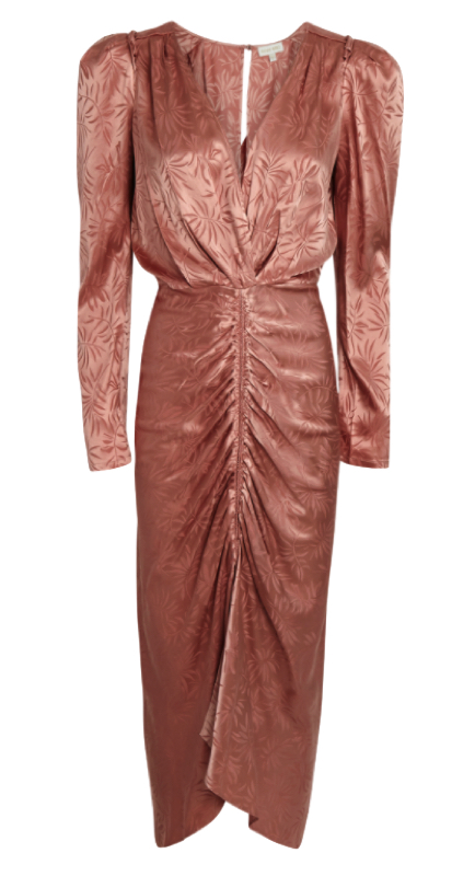 Margaret Josephs’ Pink Satin Leaf Print Dress