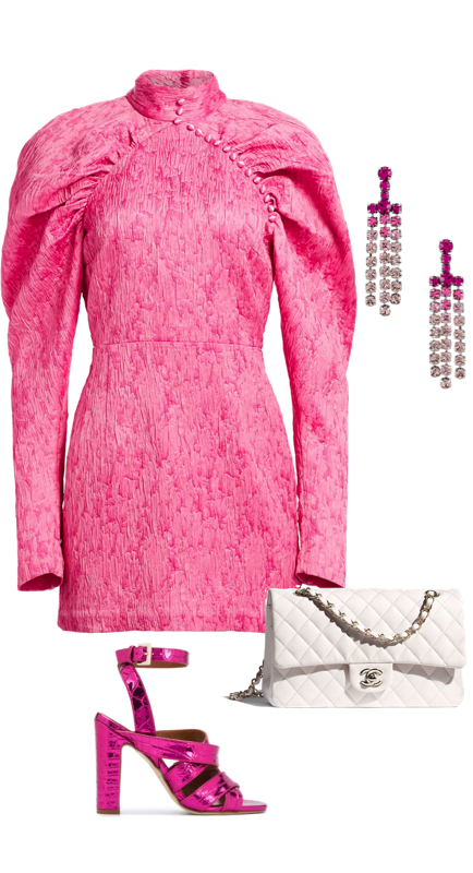 Tiffany Moon’s Pink Puff Sleeve Dress