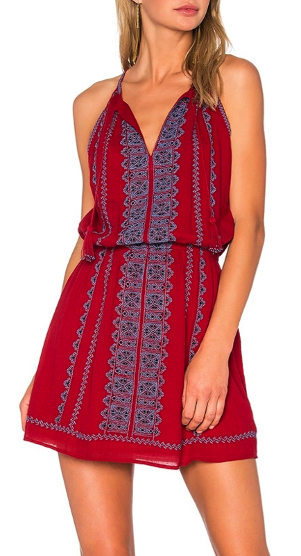 Tiffany Moon’s Red and Blue Embroidered Dress