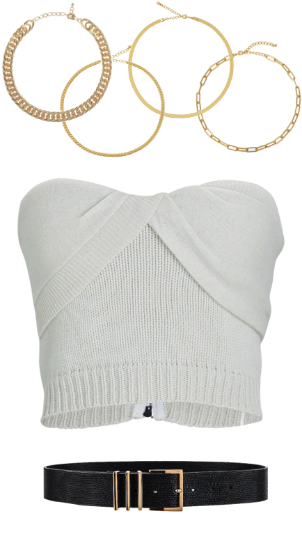 Kristin Cavallari’s White Strapless Knit Top