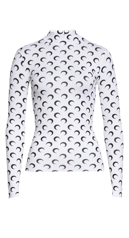Leah McSweeney’s White and Black Moon Print Top