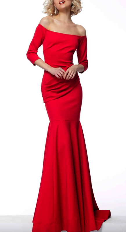 Luann de Lesseps’ Red Off the Shoulder Confessional Dress
