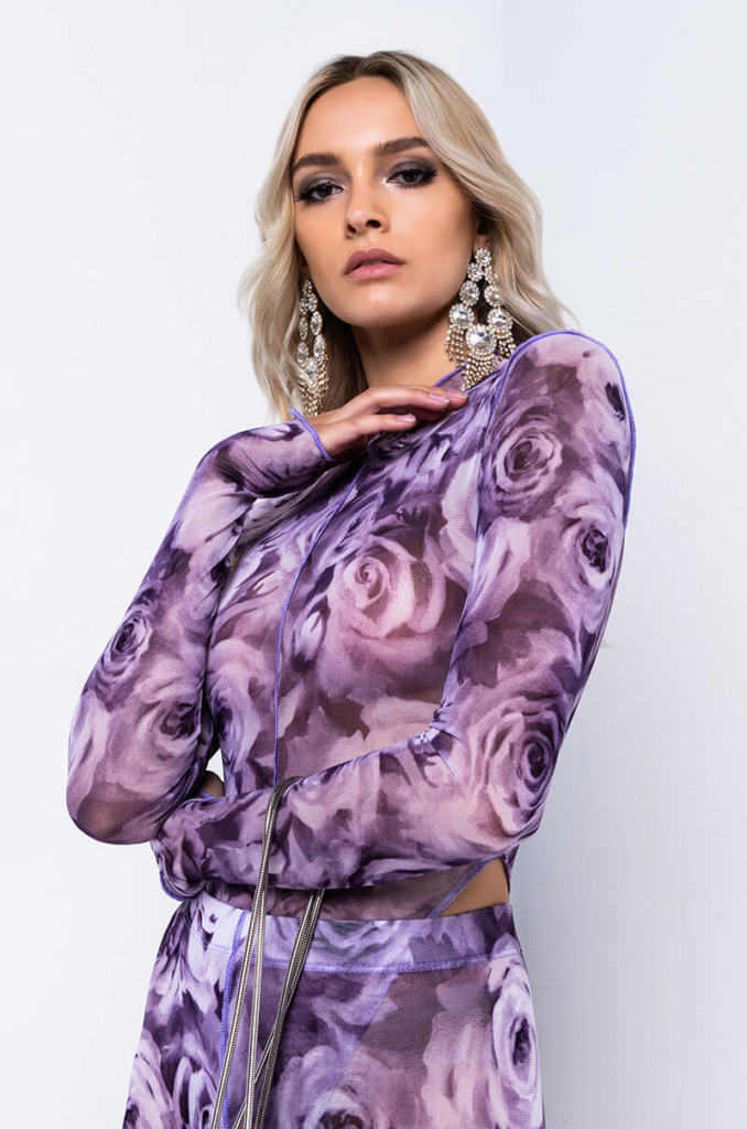 Porsha Williams' Purple Floral Bodysuit