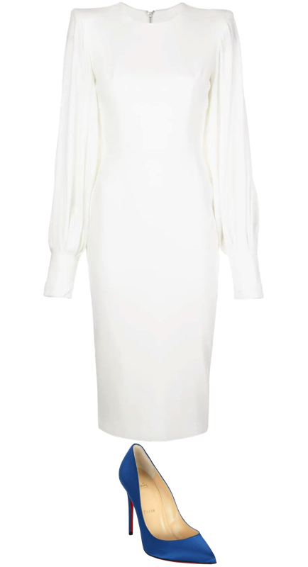 Stephanie Hollman’s White Puff Sleeve Dress