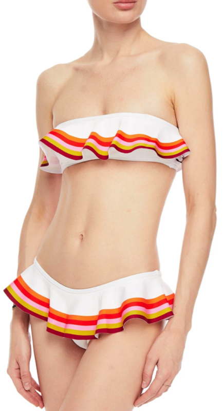 Bethenny Frankel’s White Striped Ruffle Bikini
