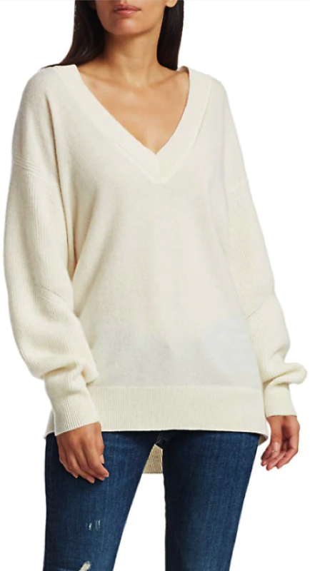 Eboni K. Williams’ White V Neck Sweater