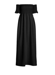 Garcelle Beauvais' Black Smocked Dress | Big Blonde Hair