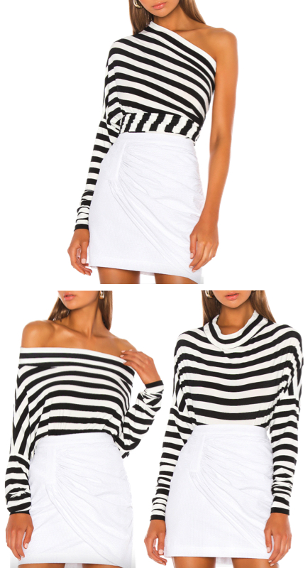 Garcelle Beauvais’ Black and White Striped Bodysuit