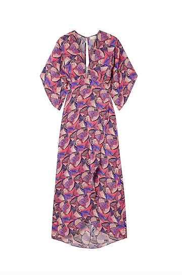 Kathy Hilton's Purple Printed Dress | Big Blonde Hair