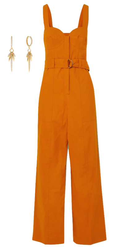 Kristin Cavallari’s Orange Belted Jumpsuit