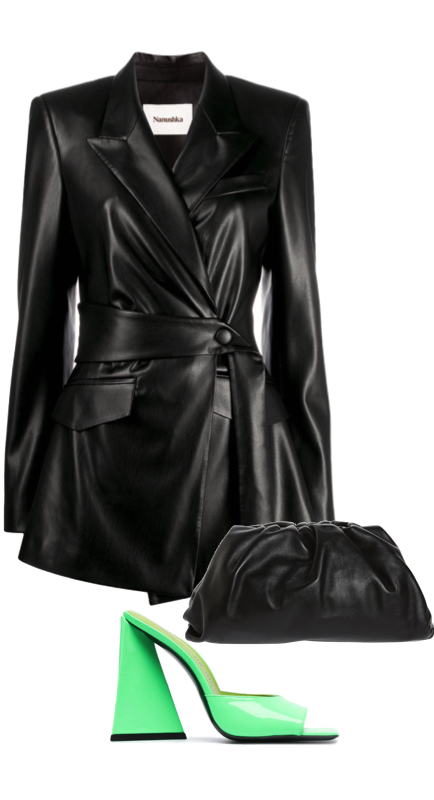 Lisa Barlow’s Black Leather Wrap Jacket