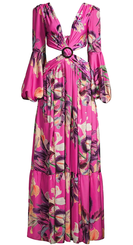 Luann de Lesseps’ Pink Floral Cutout Dress | Big Blonde Hair