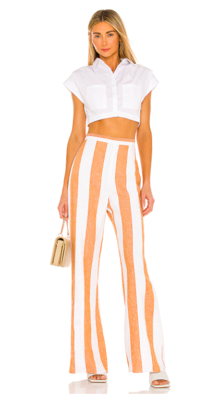 Melissa Gorga's Orange and White Striped Pants
