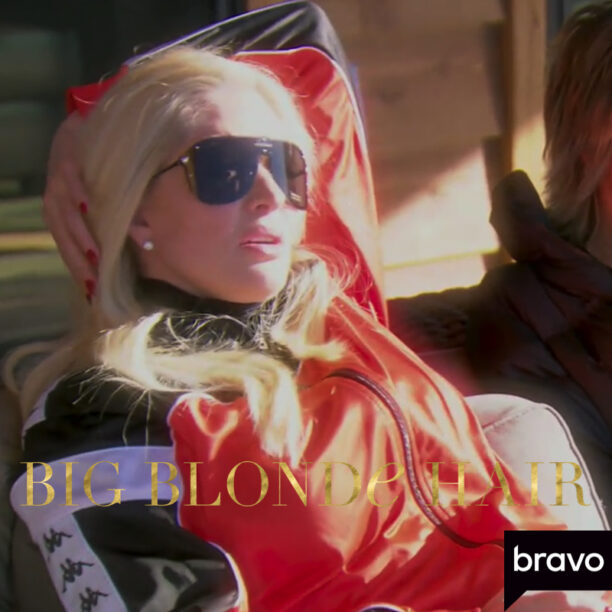 Erika Jayne s Black Shield Sunglasses Big Blonde Hair