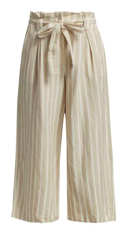 Kristin Cavallari’s Beige Striped Cropped Pants