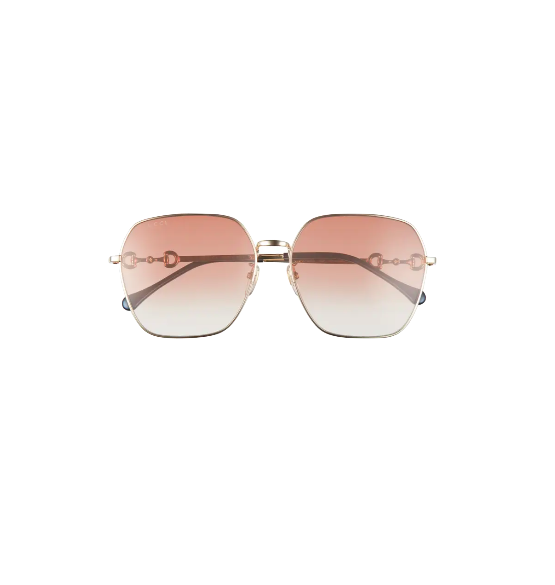 Madison Lecroy's Square Gold Metal Sunglasses
