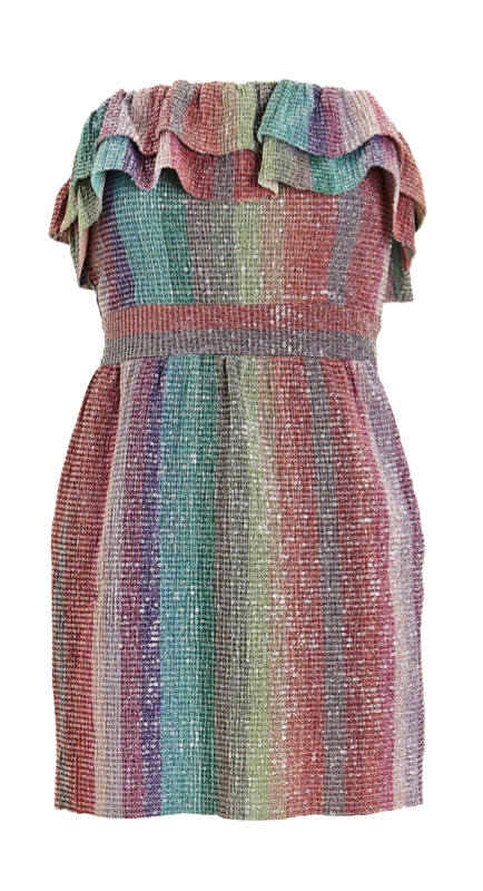 Melissa Gorga’s Rainbow Sequin Ruffle Dress