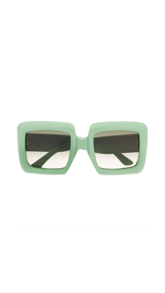Sutton Stracke's Green Square Sunglasses