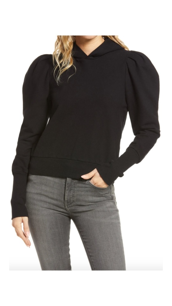 Crystal Kung Minkoff's Black Puff Sleeve Sweatshirt