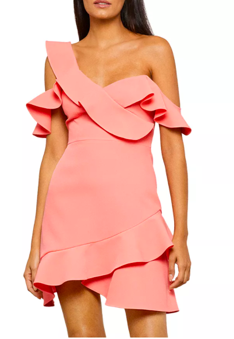 Ashley Darby's Coral Ruffle Confessional Look