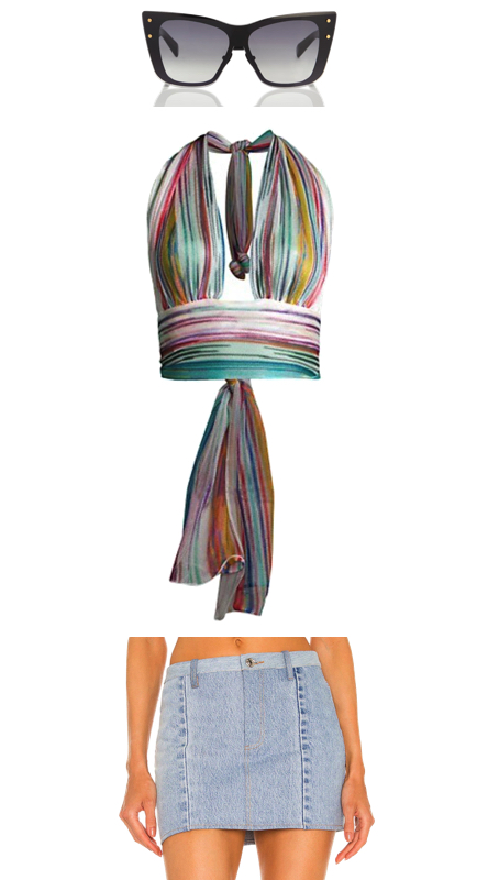 Chrishell Stause’s Multicolor Striped Halter Top