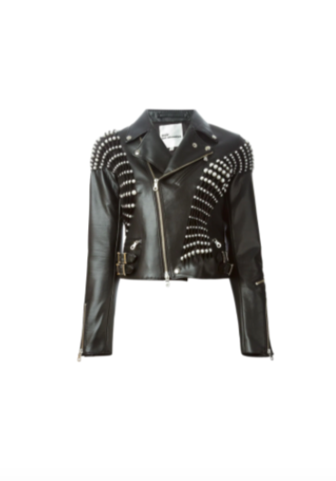 Erika Jayne's Black Pearl Studded Leather Jacket