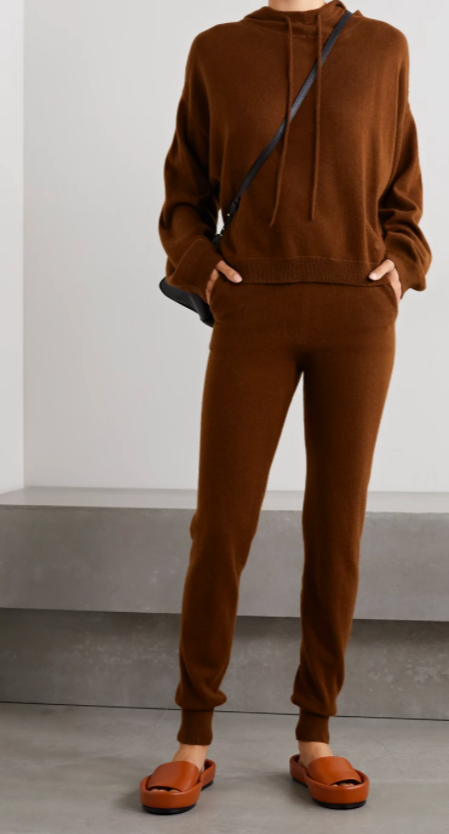 Kyle Richards' Brown Cashmere Hooded Sweater