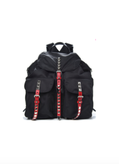 Dorit Kemsley's Prada Tessuto Black Studded Backpack