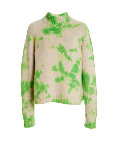 Sutton Stracke's Green and White Tie Dye Sweater