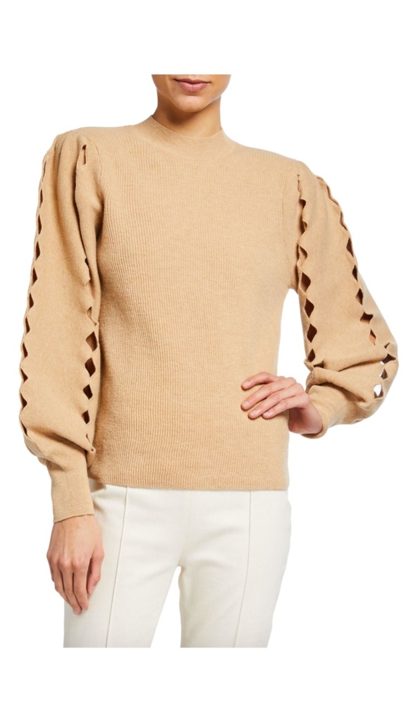 Gizelle Bryant's Tan Cutout Sweater