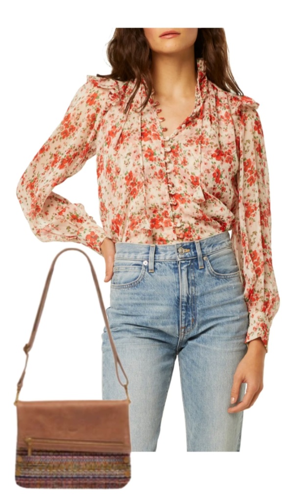Crystal Kung Minkoff's Floral Print Ruffle Blouse