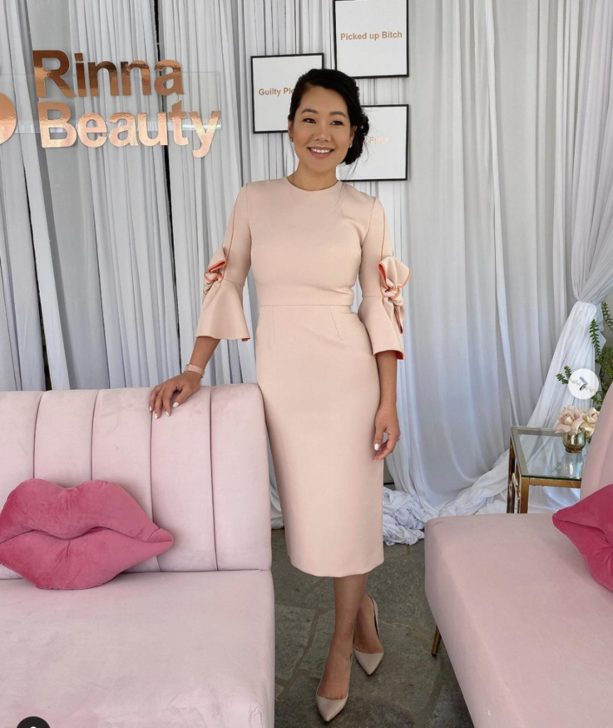 Crystal Kung Minkoff's Pink Bow Sleeve Dress