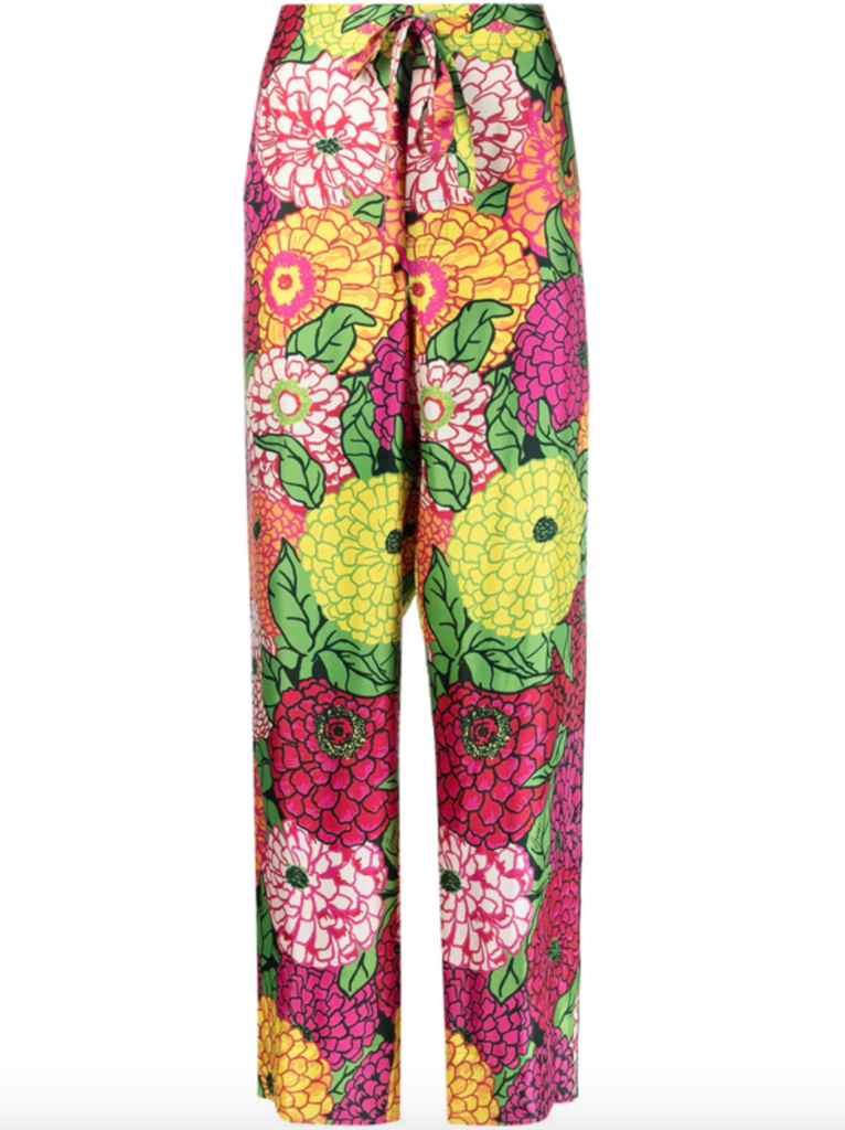 Dorit Kemsley's Floral Silk Pants