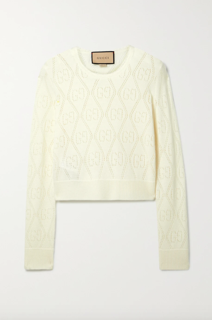 Gizelle Bryant's White Knit Logo Sweater