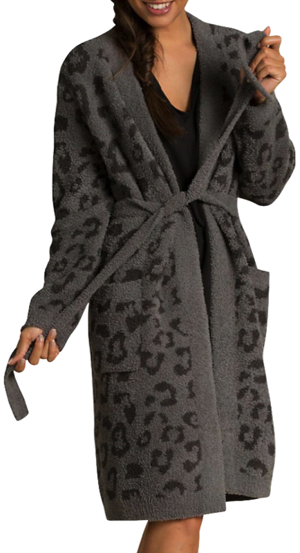 Heather Rae Young’s Grey Leopard Print Robe