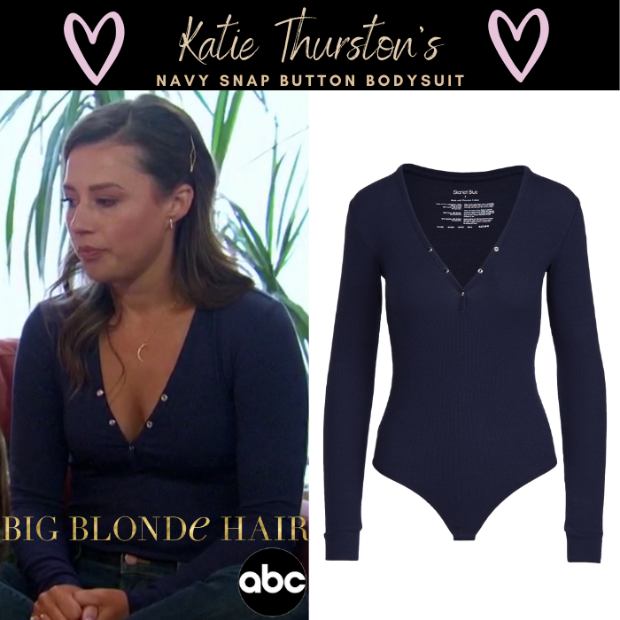 Katie Thurston's Navy Snap Button Bodysuit