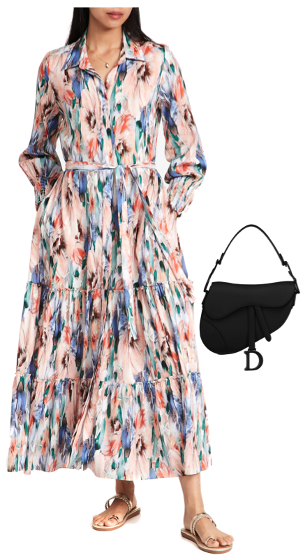 Kyle Richards’ Multicolor Floral Print Maxi Dress