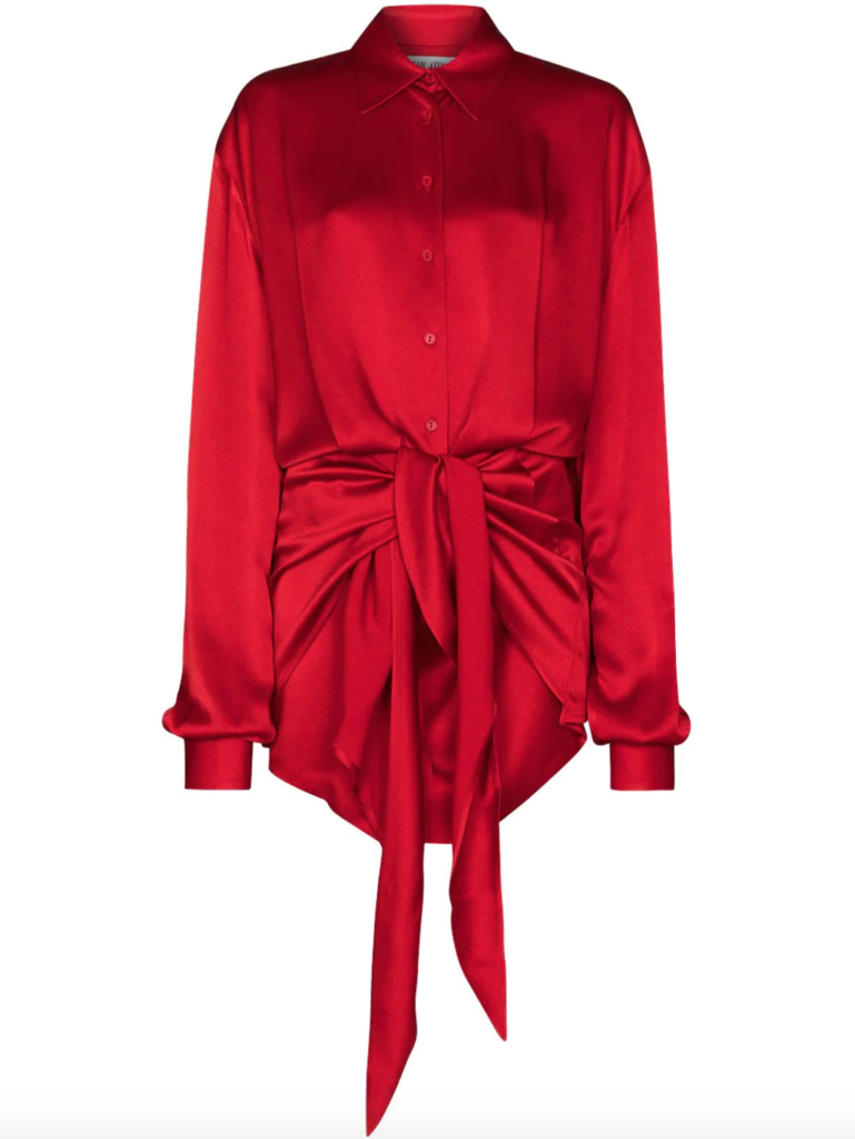 Kyle Richards' Red Tie Front Shirt Dress