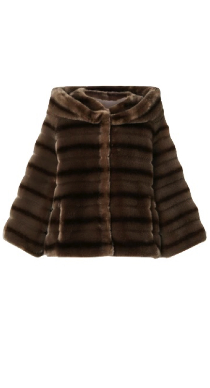 Lisa Rinna’s Brown Striped Fur Jacket