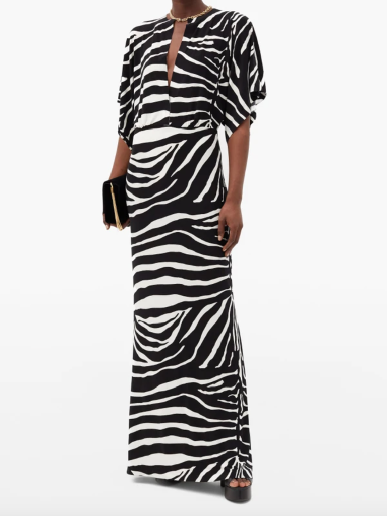Lisa Rinna's Zebra Print Maxi Dress